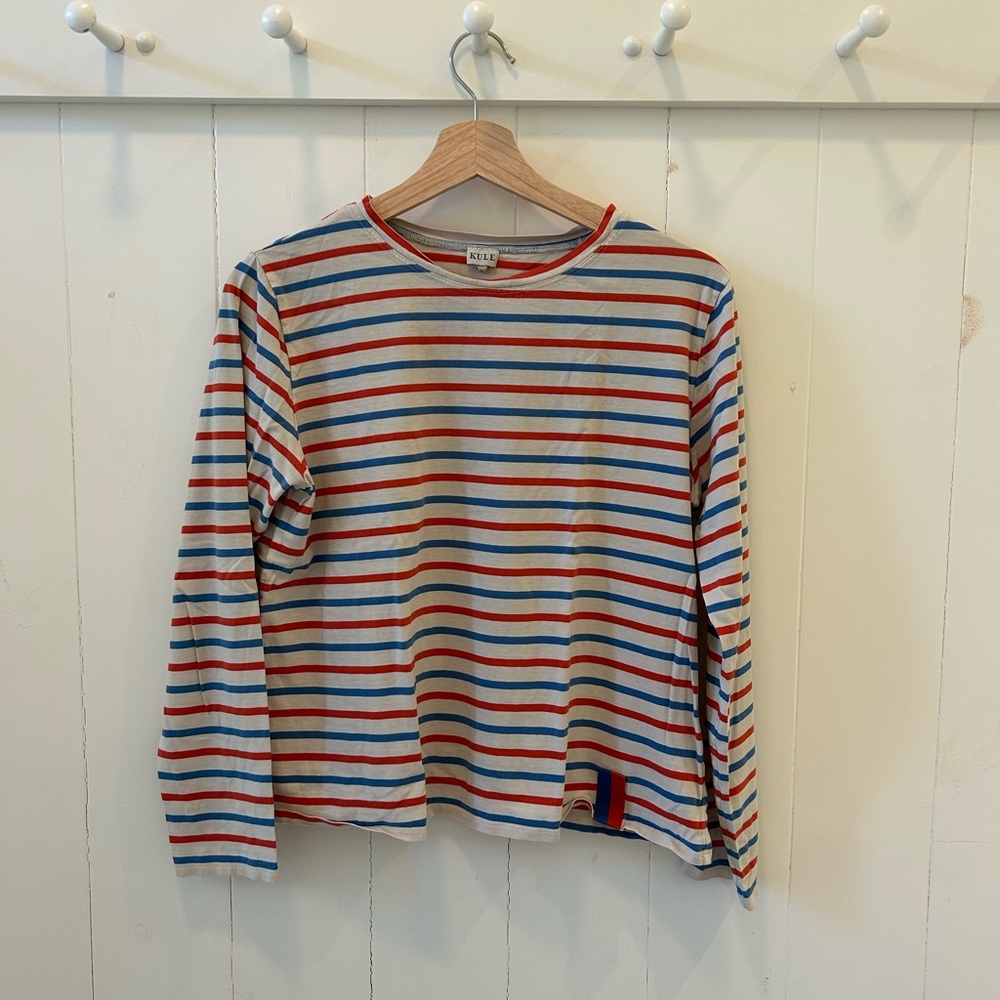 KULE The Modern Long Women’s Red and Blue Long Sleeve Tee